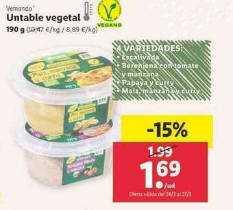 Lidl Untable Vegetal oferta