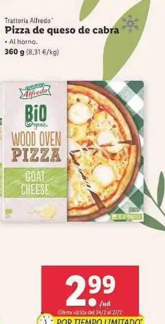Lidl Pizza De Queso De Cabra oferta