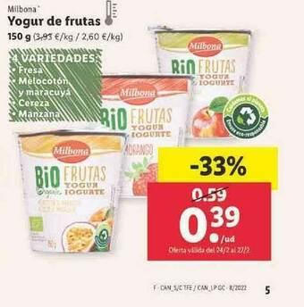 Lidl Yogur De Frutas oferta