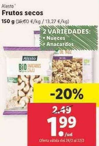 Lidl Frutos Secos oferta