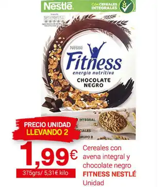 Supermercados Plaza Fitness Nestlè Cereales con avena integral y chocolate negro oferta