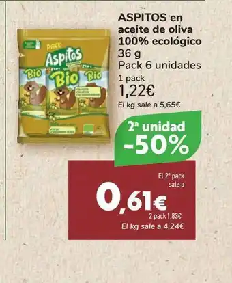 Carrefour 2a Unidad -50% Aspitos En Aceite De Oliva 100% Ecológico oferta