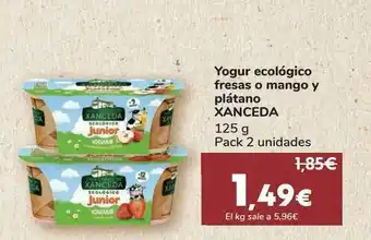 Carrefour Yogur Ecológico Fresas O Mango Y Plátano Xanceda oferta