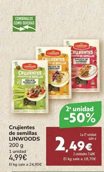 Carrefour 2a Unidad -50% Crujientes De Semillas Linwoods oferta