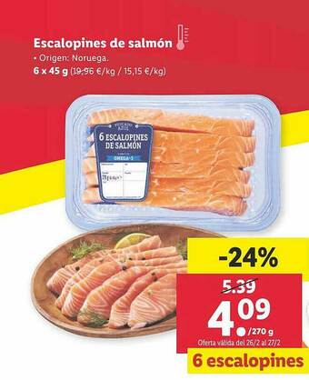 Lidl Escalopines De Salmón oferta