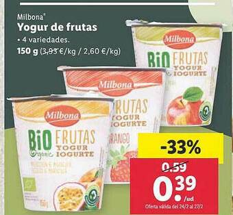 Lidl Yogur De Frutas oferta