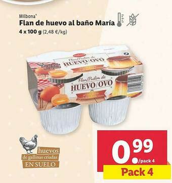 Lidl Flan De Huevo Al Baño María oferta