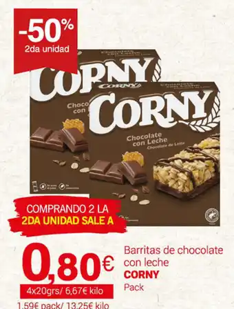 Corny Barritas de chocolate con leche 4x 20grs