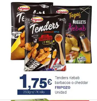 Supermercados Plaza Fripozo tenders Kebab barbacoa o cheddar 250grs oferta