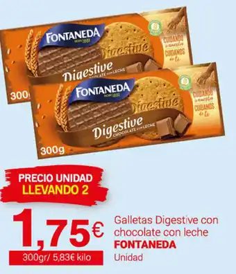Supermercados Plaza Fontaneda galletas Digestive con chocolate con leche 300gr oferta