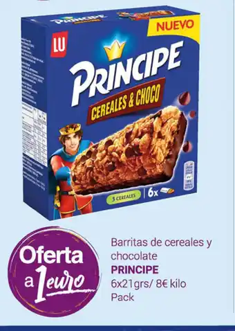 Principe Barritas de cereales y chocolate 6 x 21grs