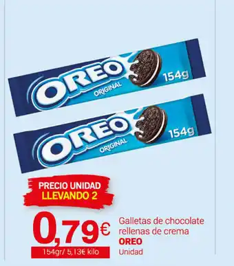 Supermercados Plaza Oreo Galletas de chocolate rellenas de crema 154gr oferta