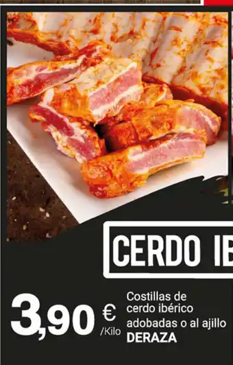 Supermercados Plaza Deraza Costillas de cerdo ibèrico adobadas o sal ajillo oferta