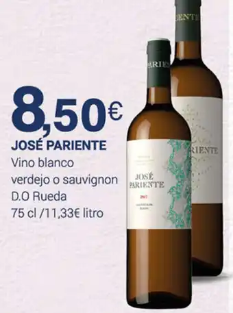 Supermercados Plaza Josè Pariente Vino blanco verdejo o sauvignon 75cl oferta