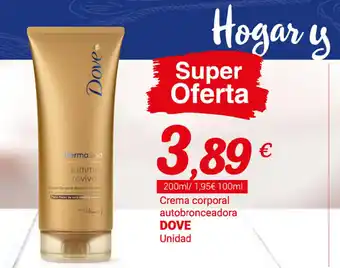 Supermercados Plaza Dove Crema corporal autobronceadora 200ml oferta