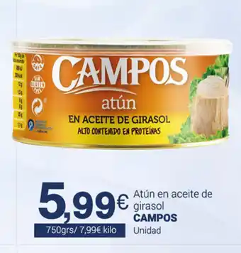 Supermercados Plaza Campos Atún en aceite de girasol 750grs oferta