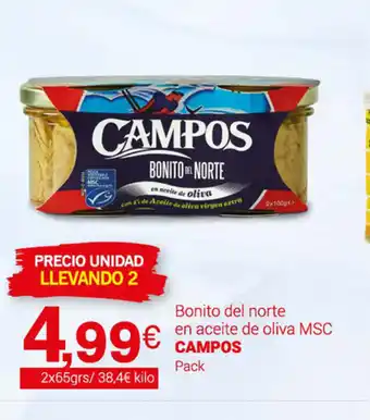 Supermercados Plaza Campos Bonito del norte en aceite de oliva MSC 2 x 55grs oferta