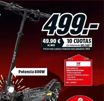 MediaMarkt Patín Elétrico Smartgyro Rockway oferta