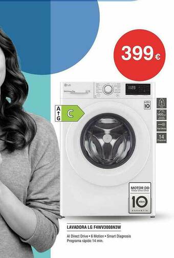 Milar Lavadora Lg F4wv3008n3w oferta