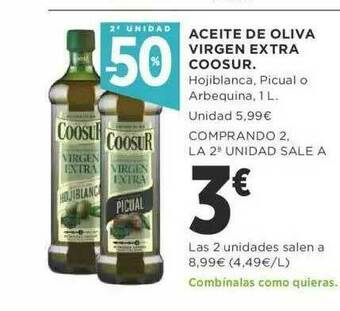 Supercor 2a Unidad -50% Aceite De Oliva Virgen Extra Coosur oferta