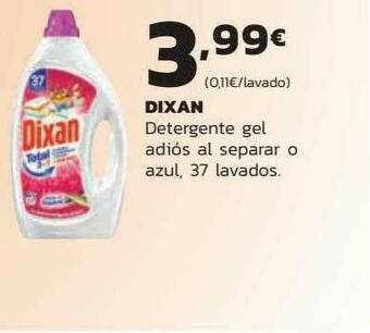 Supermercados Lupa Dixan Detergente Gel Adiós Al Separar O Azul oferta