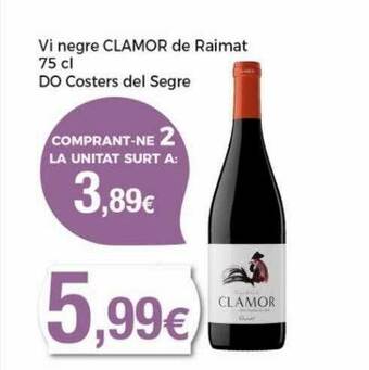 Keisy Vi Negre Clamor De Raimat Do Costers Del Segre oferta