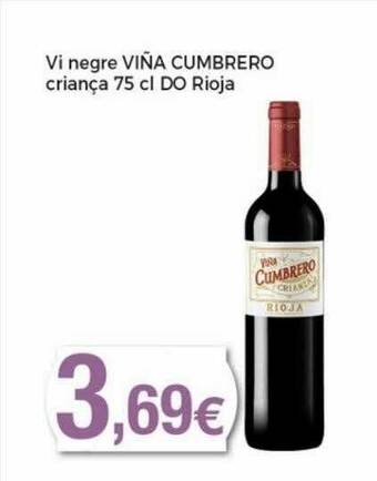 Keisy Vi Negre Viña Cumbrero Criança Do Rioja oferta