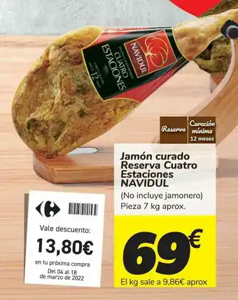 Carrefour Jamón Curado oferta