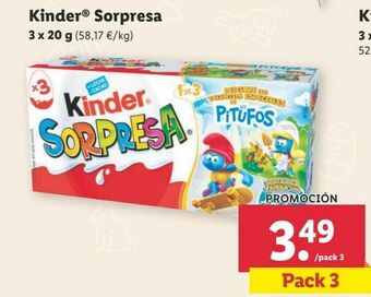 Lidl Huevo de chocolate kinder oferta