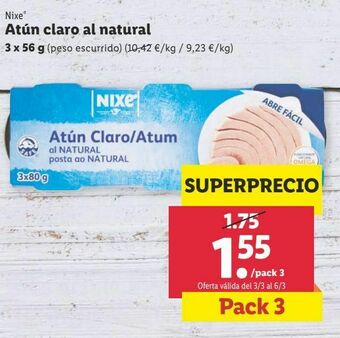 Lidl Atún claro nixe oferta