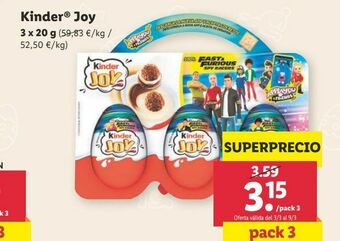 Lidl Huevo de chocolate kinder oferta