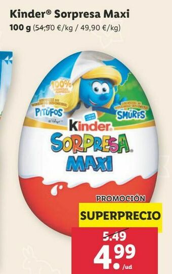 Lidl Huevo de chocolate kinder oferta