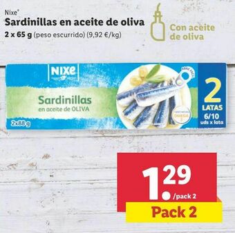 Lidl Sardinillas en aceite nixe oferta
