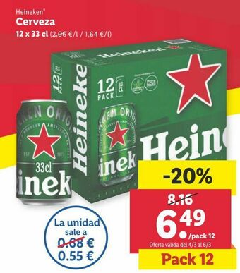 Lidl Cerveza heineken oferta