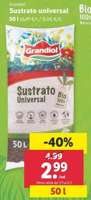 Lidl Sustrato universal grandiol oferta