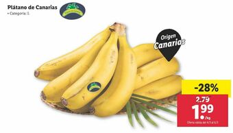Lidl Plátanos de canarias oferta