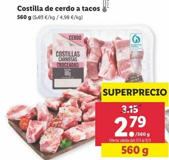 Lidl Costillas de cerdo oferta