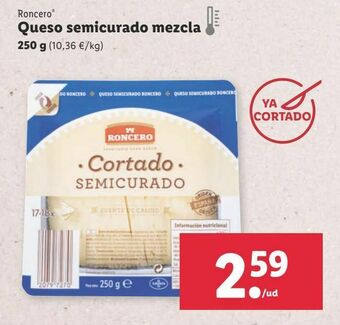 Lidl Queso semicurado roncero oferta