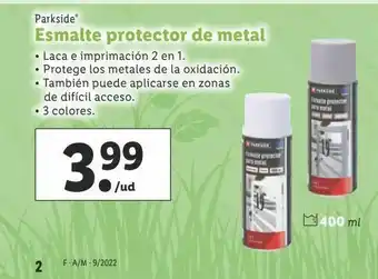 Lidl Esmalte para metal parkside oferta