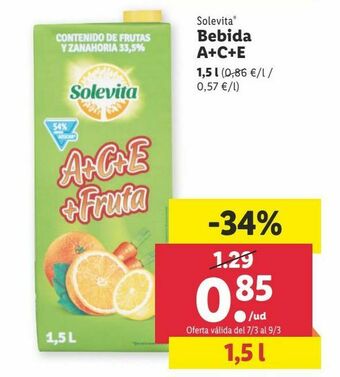 Lidl Bebidas solevita oferta