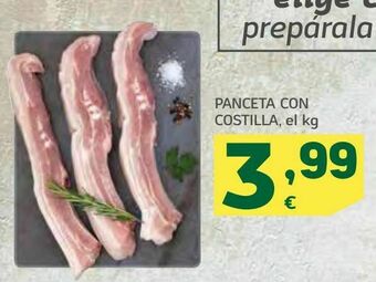 HiperDino Panceta con costilla, el kg oferta