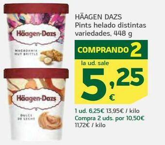 HiperDino Häagen dazs pints helado distintas variedades, 448 g oferta