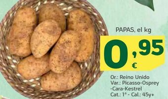 HiperDino Papas, el kg oferta