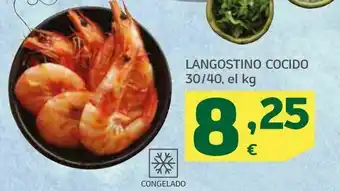 HiperDino Langostino cocido 30/40, el kg oferta