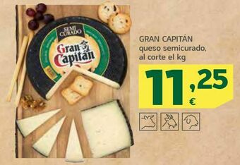 HiperDino Gran capitán queso semicurado, al corte el kg oferta
