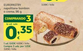 HiperDino Europastry napolitana bombón o crema, 96 g oferta