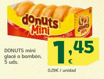 HiperDino Donuts mini glacé o bombón, 5 uds. oferta