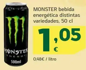HiperDino Monster bebida energética distintas variedades, 50 cl oferta