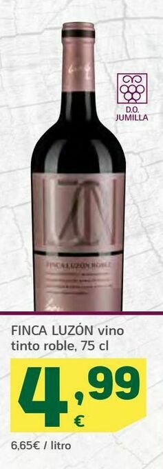 HiperDino Finca luzón vino tinto roble, 75 cl oferta