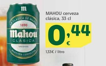 HiperDino Mahou cerveza clásica, 33 cl oferta